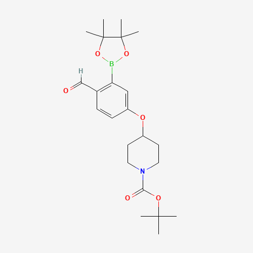 1196474-88-0 tert-butyl 4-[4-formyl-3-(4,4,5,5-tetramethyl-1,3,2-dioxaborolan-2-yl)phenoxy]piperidine-1-carboxylate chemical structure