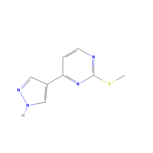 77168-38-8 2-methylsulfanyl-4-(1H-pyrazol-4-yl)pyrimidine chemical structure