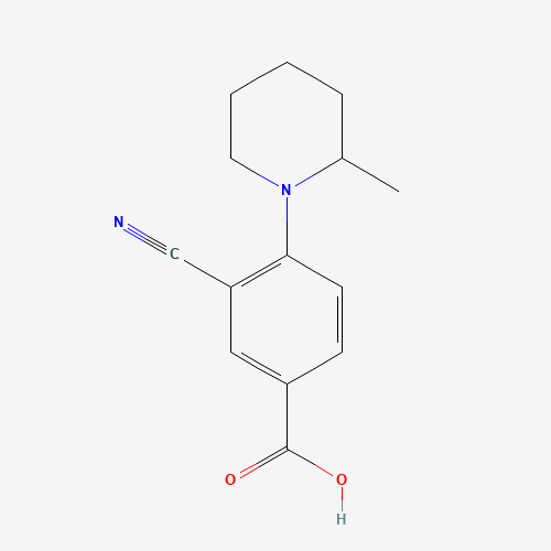 1140462-08-3 3-cyano-4-(2-methylpiperidin-1-yl)benzoic acid chemical structure