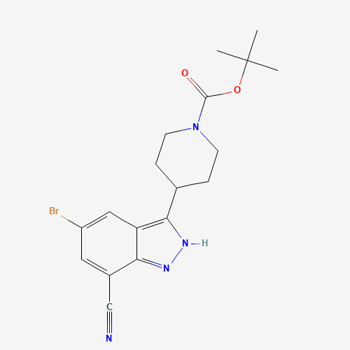 872350-11-3 tert-butyl 4-(5-bromo-7-cyano-2H-indazol-3-yl)piperidine-1-carboxylate chemical structure