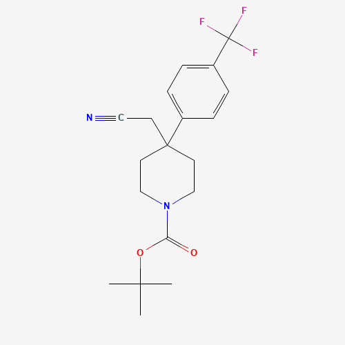 878130-39-3 tert-butyl 4-(cyanomethyl)-4-[4-(trifluoromethyl)phenyl]piperidine-1-carboxylate chemical structure