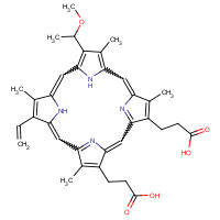 327050-53-3 3-[18-(2-carboxyethyl)-13-ethenyl-8-(1-methoxyethyl)-3,7,12,17-tetramethyl-22,23-dihydroporphyrin-2-yl]propanoic acid chemical structure