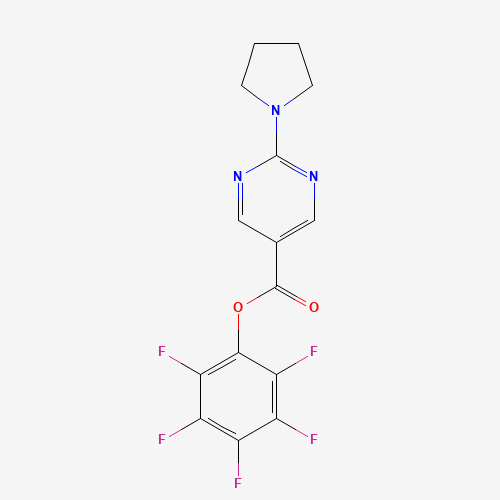 946409-38-7 (2,3,4,5,6-pentafluorophenyl) 2-pyrrolidin-1-ylpyrimidine-5-carboxylate chemical structure