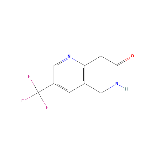 624734-25-4 3-(trifluoromethyl)-6,8-dihydro-5H-1,6-naphthyridin-7-one chemical structure