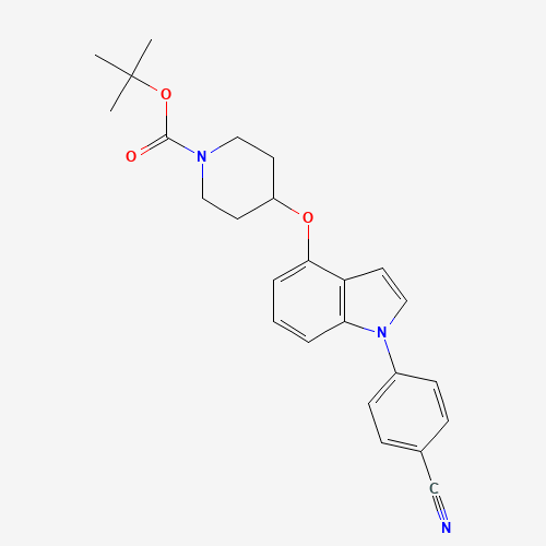 1001398-00-0 tert-butyl 4-[1-(4-cyanophenyl)indol-4-yl]oxypiperidine-1-carboxylate chemical structure