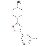 1323919-95-4 3-(5-bromopyridin-3-yl)-5-(4-methylpiperazin-1-yl)-1,2,4-oxadiazole chemical structure