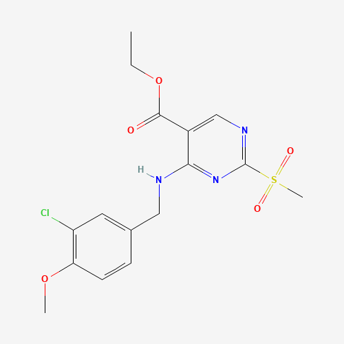 372117-76-5 ethyl 4-[(3-chloro-4-methoxyphenyl)methylamino]-2-methylsulfonylpyrimidine-5-carboxylate chemical structure
