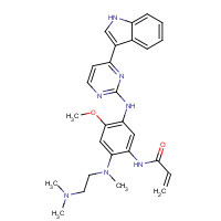 1421373-98-9 N-[2-[2-(dimethylamino)ethyl-methylamino]-5-[[4-(1H-indol-3-yl)pyrimidin-2-yl]amino]-4-methoxyphenyl]prop-2-enamide chemical structure