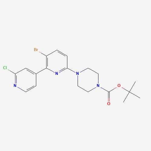 1201674-82-9 tert-butyl 4-[5-bromo-6-(2-chloropyridin-4-yl)pyridin-2-yl]piperazine-1-carboxylate chemical structure