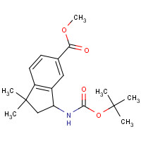 1246505-85-0 methyl 1,1-dimethyl-3-[(2-methylpropan-2-yl)oxycarbonylamino]-2,3-dihydroindene-5-carboxylate chemical structure