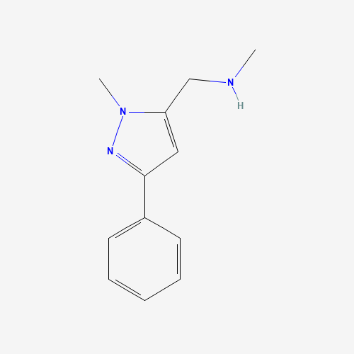 864068-98-4 N-methyl-1-(2-methyl-5-phenylpyrazol-3-yl)methanamine chemical structure