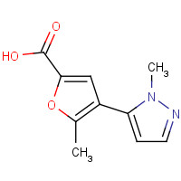1047628-85-2 5-methyl-4-(2-methylpyrazol-3-yl)furan-2-carboxylic acid chemical structure