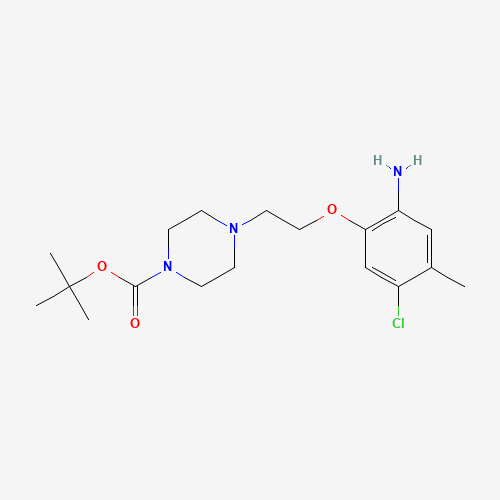 862874-16-6 tert-butyl 4-[2-(2-amino-5-chloro-4-methylphenoxy)ethyl]piperazine-1-carboxylate chemical structure