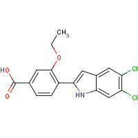 318262-63-4 4-(5,6-dichloro-1H-indol-2-yl)-3-ethoxybenzoic acid chemical structure