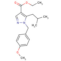 1235313-62-8 ethyl 1-[(4-methoxyphenyl)methyl]-5-(2-methylpropyl)pyrazole-4-carboxylate chemical structure