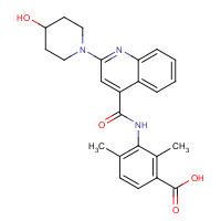 1529761-40-7 3-[[2-(4-hydroxypiperidin-1-yl)quinoline-4-carbonyl]amino]-2,4-dimethylbenzoic acid chemical structure