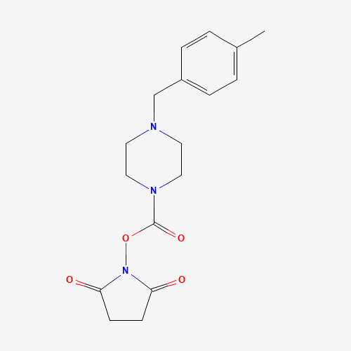 1460030-11-8 (2,5-dioxopyrrolidin-1-yl) 4-[(4-methylphenyl)methyl]piperazine-1-carboxylate chemical structure