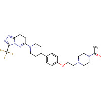 1240299-33-5 1-[4-[2-[4-[1-[3-(trifluoromethyl)-7,8-dihydro-[1,2,4]triazolo[4,3-b]pyridazin-6-yl]piperidin-4-yl]phenoxy]ethyl]piperazin-1-yl]ethanone chemical structure