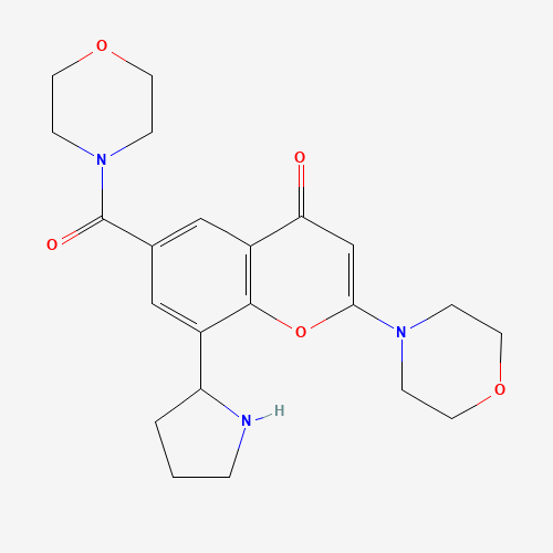 1403458-70-7 6-(morpholine-4-carbonyl)-2-morpholin-4-yl-8-pyrrolidin-2-ylchromen-4-one chemical structure