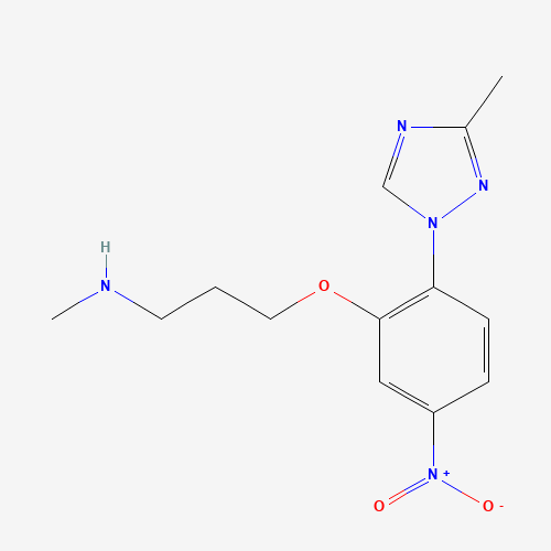 1356009-28-3 N-methyl-3-[2-(3-methyl-1,2,4-triazol-1-yl)-5-nitrophenoxy]propan-1-amine chemical structure