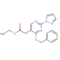 1343461-21-1 ethyl 2-(4-phenylmethoxy-2-pyrazol-1-ylpyrimidin-5-yl)acetate chemical structure