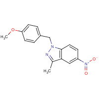 1266336-37-1 1-[(4-methoxyphenyl)methyl]-3-methyl-5-nitroindazole chemical structure