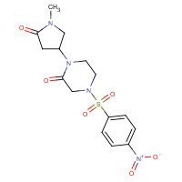 1284249-15-5 1-(1-methyl-5-oxopyrrolidin-3-yl)-4-(4-nitrophenyl)sulfonylpiperazin-2-one chemical structure