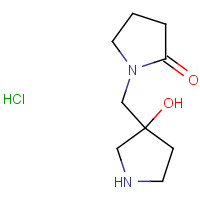 1263282-89-8 1-[(3-hydroxypyrrolidin-3-yl)methyl]pyrrolidin-2-one;hydrochloride chemical structure