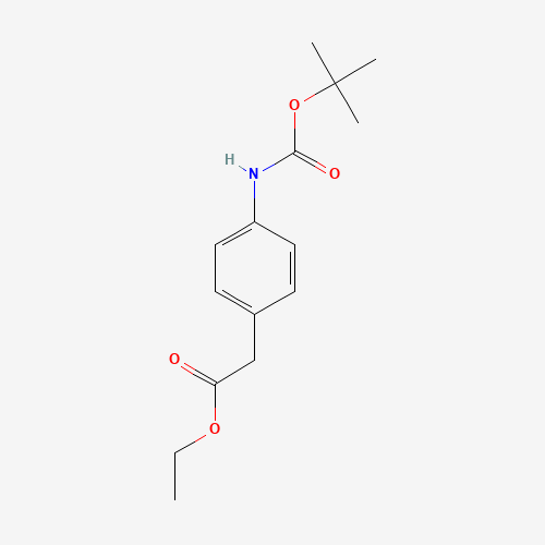 897648-31-6 ethyl 2-[4-[(2-methylpropan-2-yl)oxycarbonylamino]phenyl]acetate chemical structure