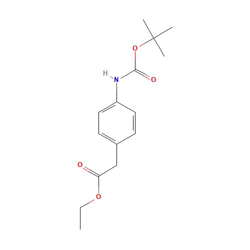 897648-31-6 ethyl 2-[4-[(2-methylpropan-2-yl)oxycarbonylamino]phenyl]acetate chemical structure
