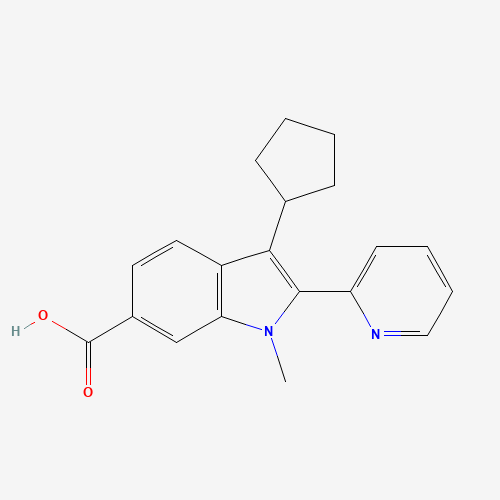 494799-85-8 3-cyclopentyl-1-methyl-2-pyridin-2-ylindole-6-carboxylic acid chemical structure