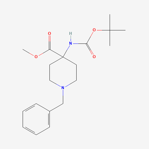 294180-37-3 methyl 1-benzyl-4-[(2-methylpropan-2-yl)oxycarbonylamino]piperidine-4-carboxylate chemical structure