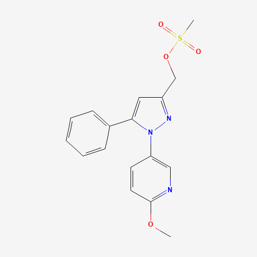 741287-27-4 [1-(6-methoxypyridin-3-yl)-5-phenylpyrazol-3-yl]methyl methanesulfonate chemical structure