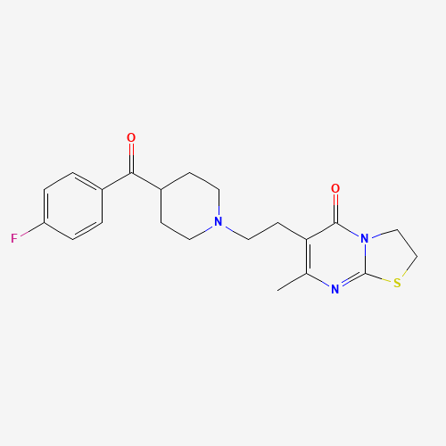 86487-64-1 6-[2-[4-(4-fluorobenzoyl)piperidin-1-yl]ethyl]-7-methyl-2,3-dihydro-[1,3]thiazolo[3,2-a]pyrimidin-5-one chemical structure