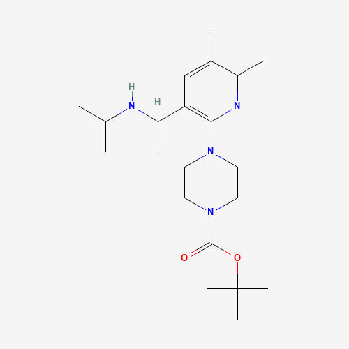 1385058-42-3 tert-butyl 4-[5,6-dimethyl-3-[1-(propan-2-ylamino)ethyl]pyridin-2-yl]piperazine-1-carboxylate chemical structure