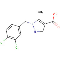 1035224-58-8 1-[(3,4-dichlorophenyl)methyl]-5-methylpyrazole-4-carboxylic acid chemical structure