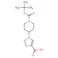 1119452-31-1 1-[1-[(2-methylpropan-2-yl)oxycarbonyl]piperidin-4-yl]triazole-4-carboxylic acid chemical structure