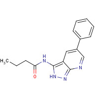 405221-08-1 N-(5-phenyl-2H-pyrazolo[3,4-b]pyridin-3-yl)butanamide chemical structure