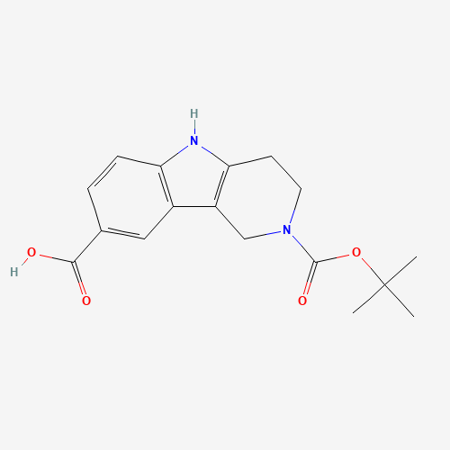 300715-96-2 2-[(2-methylpropan-2-yl)oxycarbonyl]-1,3,4,5-tetrahydropyrido[4,3-b]indole-8-carboxylic acid chemical structure