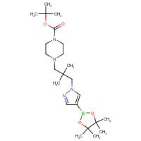 1605299-29-3 tert-butyl 4-[2,2-dimethyl-3-[4-(4,4,5,5-tetramethyl-1,3,2-dioxaborolan-2-yl)pyrazol-1-yl]propyl]piperazine-1-carboxylate chemical structure