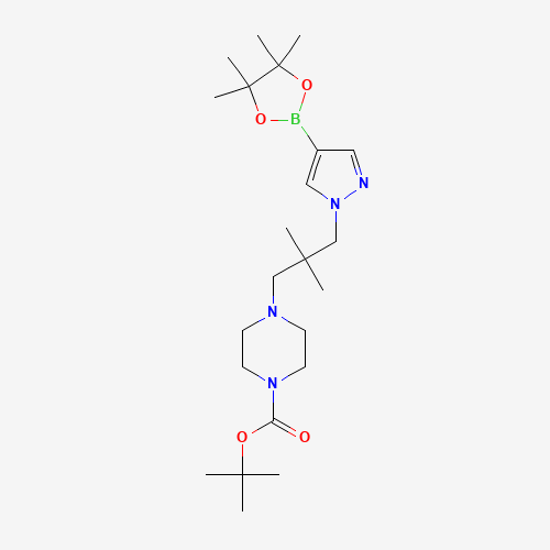 1605299-29-3 tert-butyl 4-[2,2-dimethyl-3-[4-(4,4,5,5-tetramethyl-1,3,2-dioxaborolan-2-yl)pyrazol-1-yl]propyl]piperazine-1-carboxylate chemical structure
