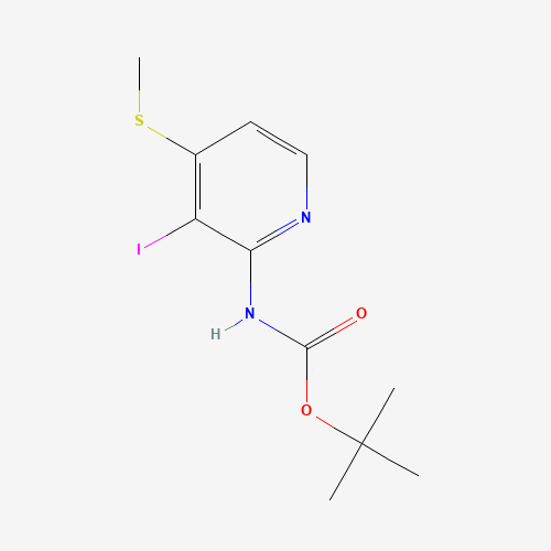 1211504-19-6 tert-butyl N-(3-iodo-4-methylsulfanylpyridin-2-yl)carbamate chemical structure