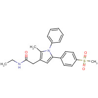 1005451-51-3 N-ethyl-2-[2-methyl-5-(4-methylsulfonylphenyl)-1-phenylpyrrol-3-yl]acetamide chemical structure