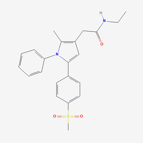 1005451-51-3 N-ethyl-2-[2-methyl-5-(4-methylsulfonylphenyl)-1-phenylpyrrol-3-yl]acetamide chemical structure