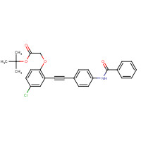 1240288-68-9 tert-butyl 2-[2-[2-(4-benzamidophenyl)ethynyl]-4-chlorophenoxy]acetate chemical structure