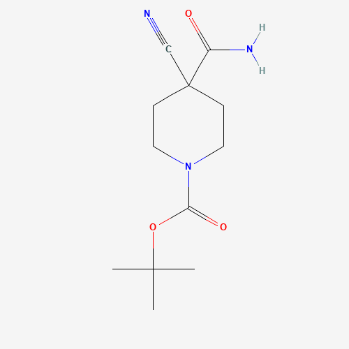495415-35-5 tert-butyl 4-carbamoyl-4-cyanopiperidine-1-carboxylate chemical structure