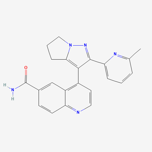 700874-72-2 4-[2-(6-methylpyridin-2-yl)-5,6-dihydro-4H-pyrrolo[1,2-b]pyrazol-3-yl]quinoline-6-carboxamide chemical structure