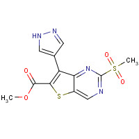 1462950-32-8 methyl 2-methylsulfonyl-7-(1H-pyrazol-4-yl)thieno[3,2-d]pyrimidine-6-carboxylate chemical structure