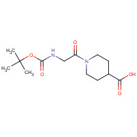 345955-48-8 1-[2-[(2-methylpropan-2-yl)oxycarbonylamino]acetyl]piperidine-4-carboxylic acid chemical structure