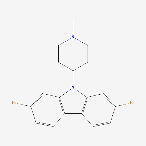 1616114-06-7 2,7-dibromo-9-(1-methylpiperidin-4-yl)carbazole chemical structure